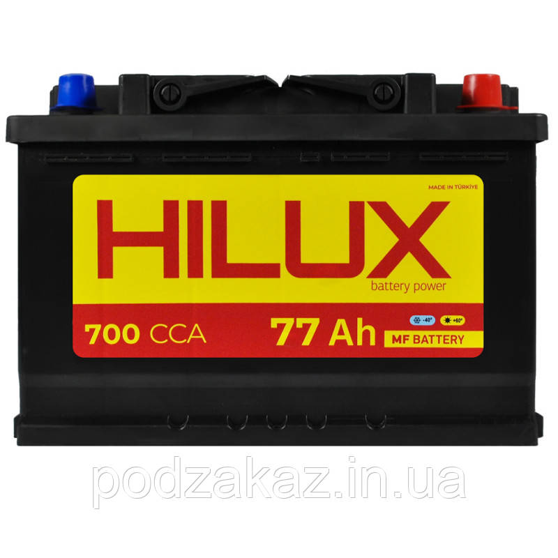 Автомобільний акумулятор HILUX Black 77Ah 700A R+ HLZ