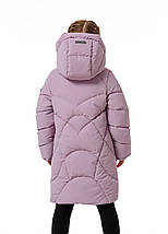 Куртка зимова на екопусі для маленьких дівчаток дитяча пуховик зимовий пальто Camilla Бузковий Nestta на зиму, фото 3