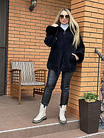 Альпака Женская кофта куртка бомбер из натуральной шерсти с мехом Размер 48-58