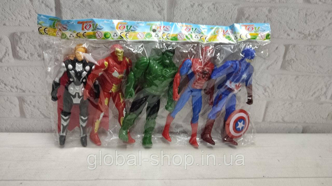 Набір ігрових фігурок Марвел, Avengers, Месники, Haowa, авангарс. 5 шт., людина-павук, халк