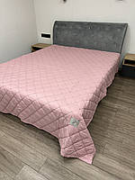 Качественное стеганое покрывало розового цвета размер 220*240см.Однотонное покрывало на кровать евро размер