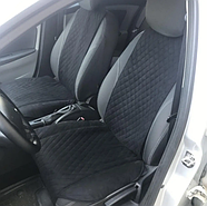 Автомобільні накидки з алькантари для передніх сидінь 150*34 см 2 шт./1уп Чорний (KG-10103), фото 2