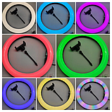 Якісна кільцева LED лампа RGB кольорова діаметр 33 см MJ 33, фото 7