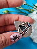 Хризокола кільце капля 17,5 розмір каблучка з каменем натуральна хризокола в сріблі. Індія, фото 6