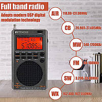 Retekess TR110 всехвильовий радіоприймач AM/FM/SW/CB/Air/VHF, Li-Ion, навушники, нова версія HanRongDa HRD-747, фото 2