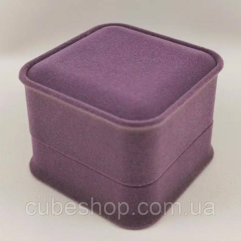 Футляр для каблучки оксамитовий "Класика висока" фіолетовий