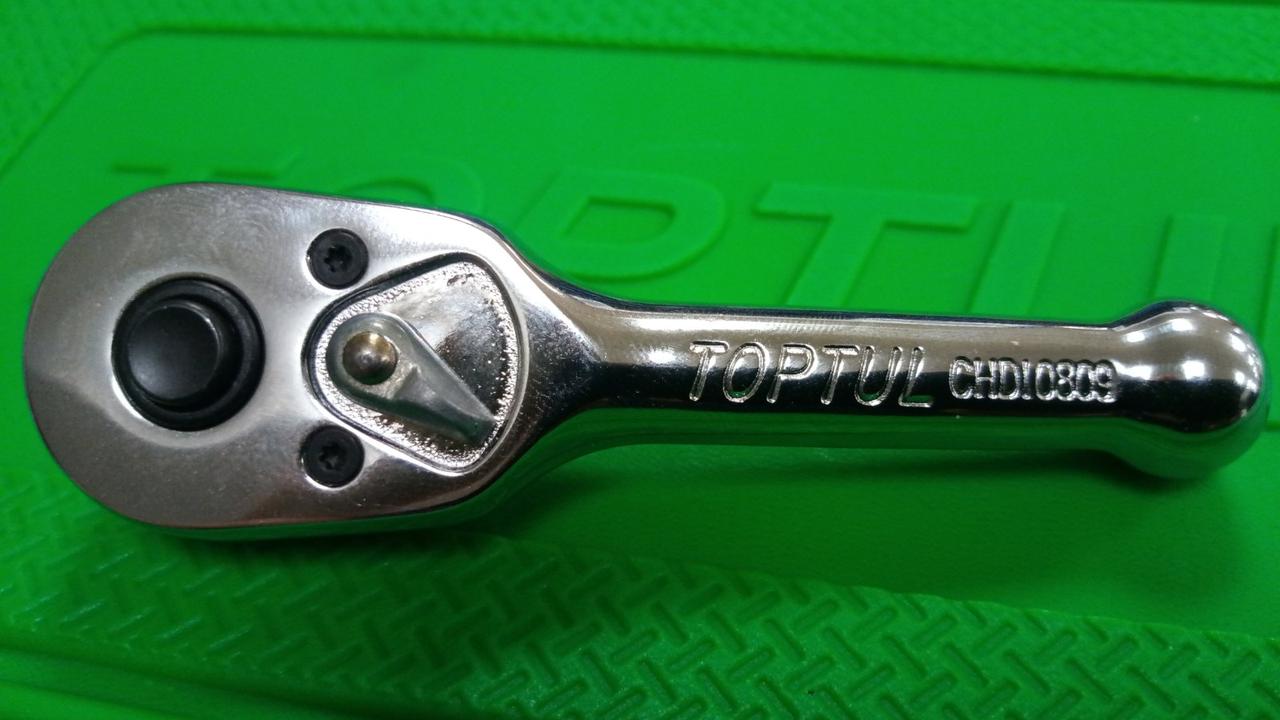 Тріскачка 1/4" 45 зубців укорочена (мет. ручка) TOPTUL CHDI0809