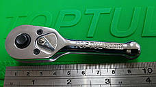 Тріскачка 1/4" 45 зубців укорочена (мет. ручка) TOPTUL CHDI0809, фото 4