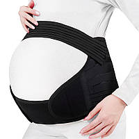 Бандаж для беременных эластичный на липучках, L, Черный / Дородовый и послеродовой пояс