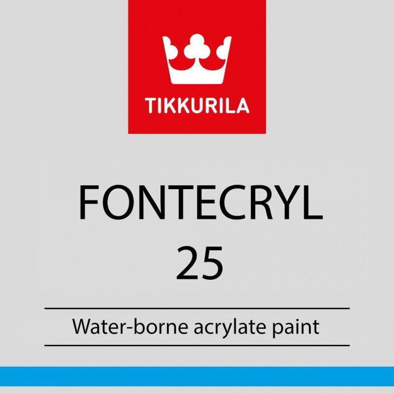 Tikkurila Fontecryl 25 - швидковисихаюча антикорозійна акрилова фарба (База FCL), 9 л
