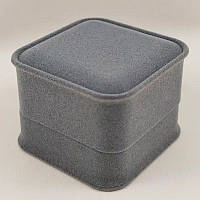 Футляр для каблучки оксамитовий "Класика висока" сірий