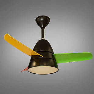 Люстра-вентилятор LED 90 см з пультом колір каркасу чорний D-7491BK