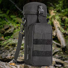 Військова тактична сумка №627 для пляшки, термоса, фляги, Чорна