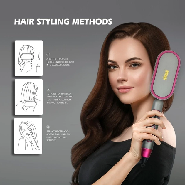 Електричний гребінець випрямляч для волосся + олія Ionic 60W DSP 10248, фото 1