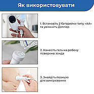 Фетальний доплер CLEARTONE U90, портативний ультразвуковий доплер для вагітних, фото 4