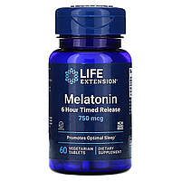 Мелатонин 6-часовой Life Extension (Melatonin 6 Hour Timed Release) 0.75 мг 60 таблеток