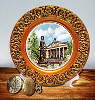 Сувенирная тарелка Тернополь Соломия Крушельницька 23см декоративная тарелка города Украины
