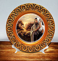 Сувенирная тарелка икона Иисус Добрый Пастырь Декоративная подвесная тарелка икона
