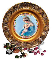 Декоративная тарелка Матерь Божья с Младенцем сувенирная тарелка икона подарочная тарелка икона