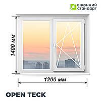 Окно поворотно-откидное OpenTeck De-Lux 60, белое, 1200x1400 мм, производитель Оконный Стандарт