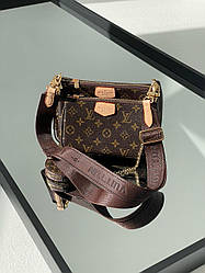 Жіноча сумка Луї Віттон коричнева Louis Vuitton Pochete Multi Brown