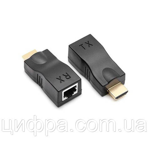 Подовжувач HDMI по витій парі (30м) black, фото 1