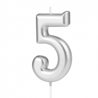Свічка Цифра  срібло 5