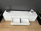 Тумба біла під телевізор з ящиками та полицями - тумба під ТВ, фото 6