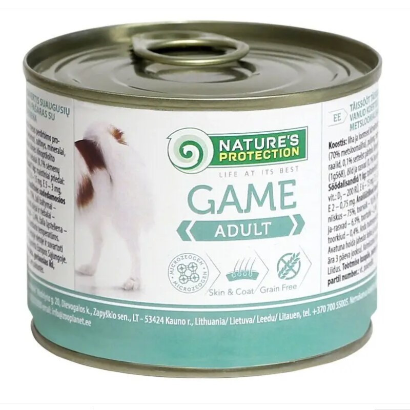 Nature's Protection Adult Game Вологий корм для дорослих собак всіх порід з дичиною 200г