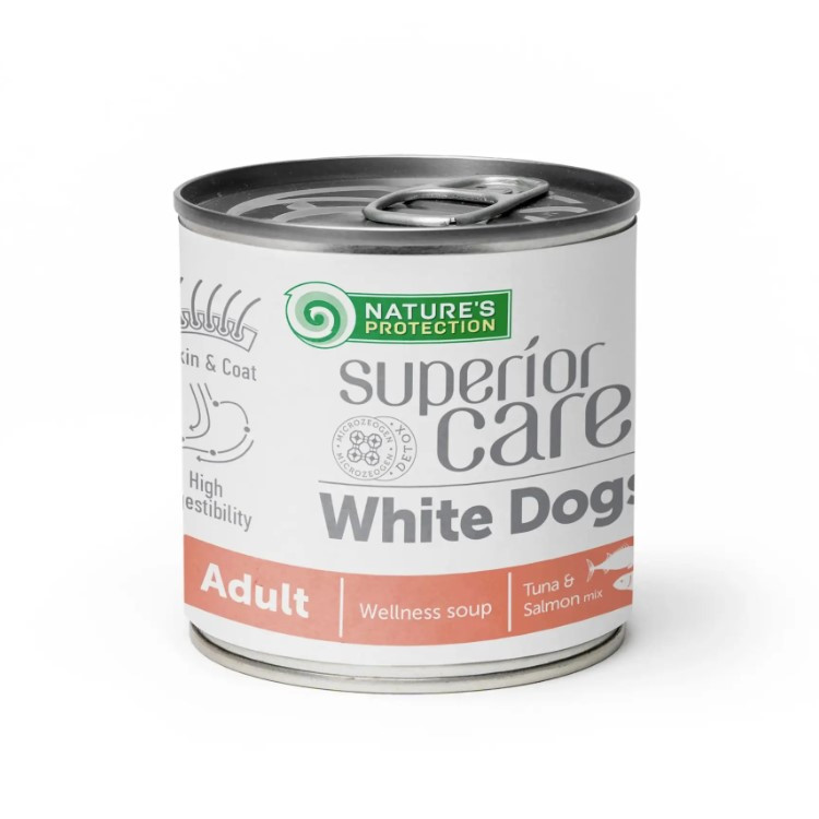 Nature's Protection White Dogs All Breeds Salmon Суп для собак з білим забарвленням шерсті з лососем 140мл