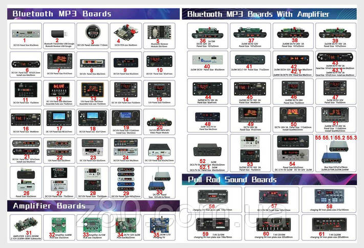 Вбудовуваний MP3 плеєр Bluetooth FM радіо USB microSD type-C мікрофон з підсилювачем 2х5Вт, 3,7-5В, фото 4