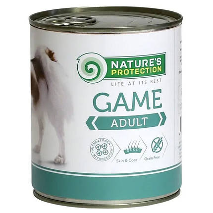 Nature's Protection Adult Game Вологий корм для дорослих собак всіх порід з дичиною 400г, фото 1