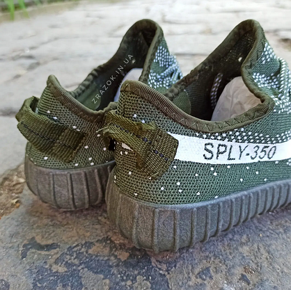 ЗНИЖКА! 36р (22.5см) Кросівки унісекс кеди Yeezy Sply 350 хакі зелені на кожен день, для спорту бігу, фото 6