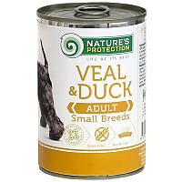 Nature's Protection Adult small breed Veal & Duck Влажный корм для взрослых собак малых пород, телятина 400г