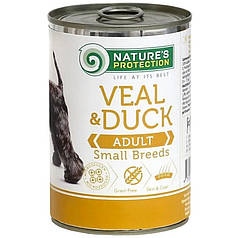 Nature's Protection Adult small breed Veal & Duck Вологий корм для дорослих собак малих порід, телятина 400г