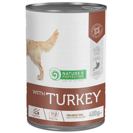 Nature's Protection with Turkey Вологий корм для дорослих собак з індичкою 400г, фото 1