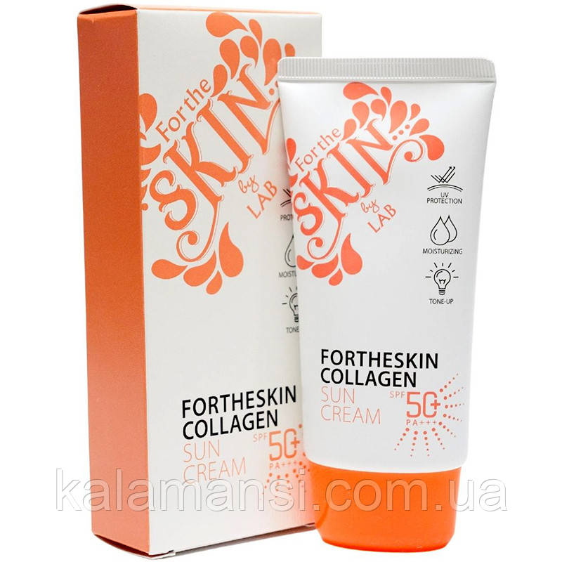 Сонцезахисний крем для обличчя з колагеном ForTheSkin Collagen Sun Cream SPF50+ PA+++ 70мл