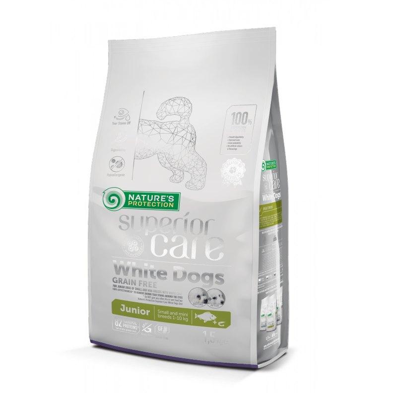 Nature's Protection White Dogs Junior Small Сухий корм для цуценят собак дрібних порід з білою шерстю 1,5кг