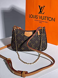 Жіноча сумка Луї Віттон коричнева Louis Vuitton Easy Pouch On Strap Monogram Brown