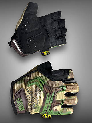 Тактичні рукавички Mechanix M-Pact мультикам, військові захисні безпалі рукавички, фото 2