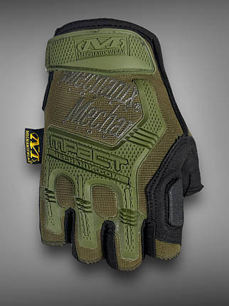 Тактичні рукавички Mechanix M-Pact Олива, військові захисні безпалі рукавички, фото 2