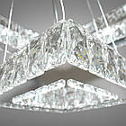 Кришталева підвісна світлодіодна LED люстра з пультом управління колір каркасу хром D-9898-3D/600+400+200, фото 2