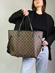 Жіноча сумка Луї Віттон коричнева Louis Vuitton Neverfull Brown/Black
