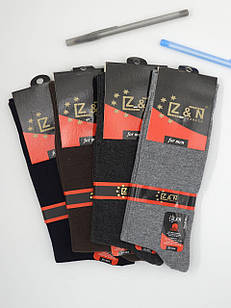 Чоловічі високі демдемісезонні шкарпетки Z&N, бавовняні стрейчеві класичні однотонні стильні, розмір 41-44, 12 пар\уп. асорті