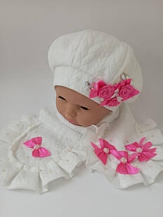 Берет і шарф  |  Берет демісезонний  |  Берет білий Сніжана