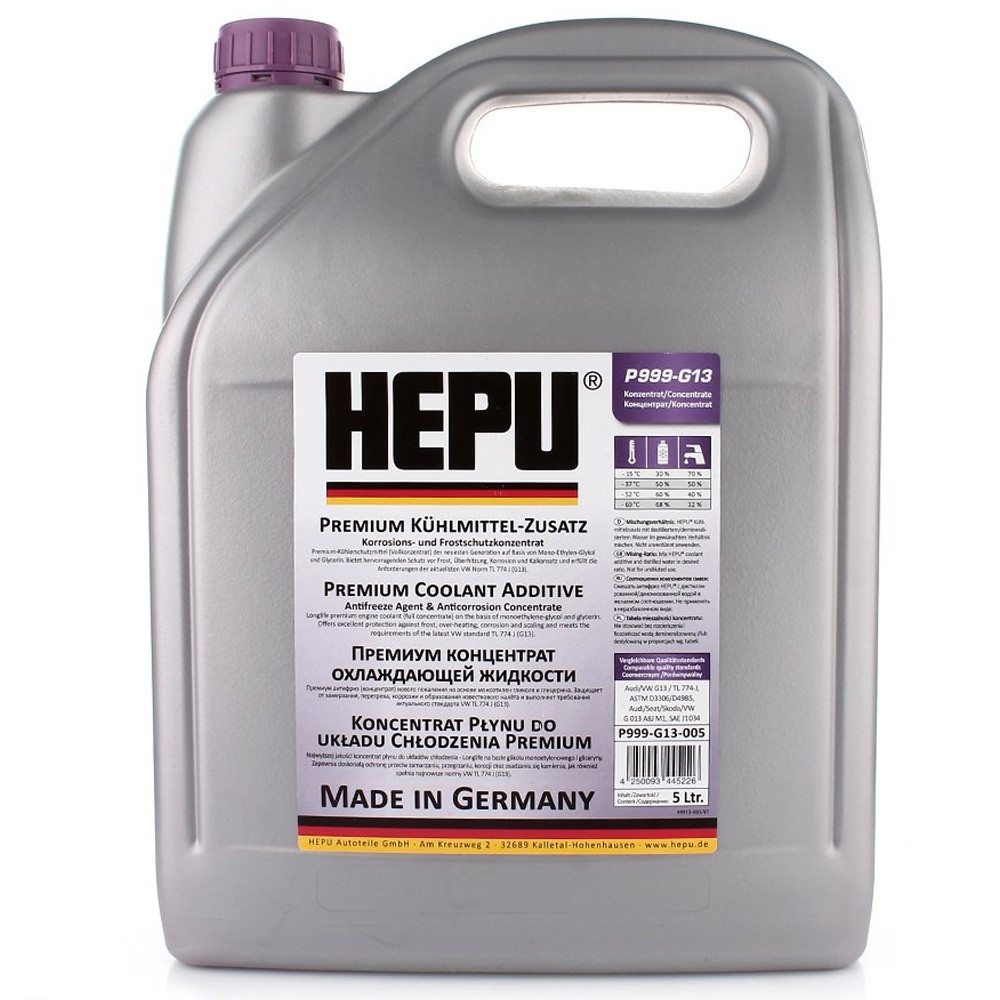 Антифриз концентрат G13 Фіолетовий 5 л (P999-G13-005) HEPU
