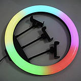 Кільцева RGB LED лампа MJ36 з 3 кріпленнями та пультом на проводі 36см + штатив у подарунок, фото 5