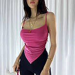 Жіночий асиметричний топ на бретелях без рукавів (р. 42-44) 10171174, фото 5