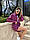Жіночий літній костюм "Зебра" двійка - сорочка і шорти (Розміри 42/44/46), Малиновий, фото 4