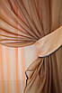 Кухонна (280х170см.) занавіска, штора і тюль з ламбрекеном. Колір коричневий з персиковим. Код 018к 50-279, фото 3